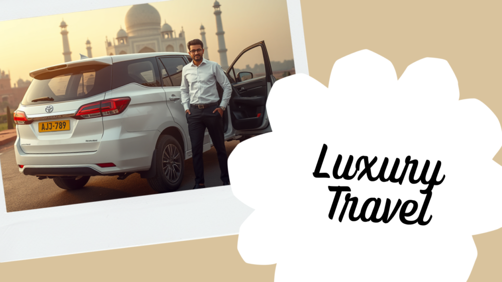 Chauffeur-driven car rental Delhi to Agra with driver at the Taj Mahal