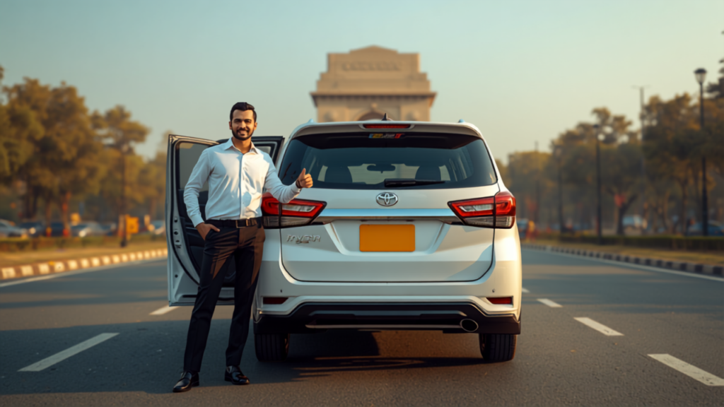 Chauffeur-driven car rental in Delhi with driver near India Gate