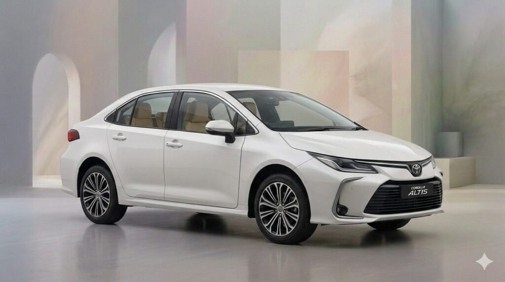 Toyota Corolla Altis on Rent with Driver | Sudarshan Cars Toyota Corolla Altis sedan — chauffeur-driven car rental by Sudarshan Cars